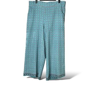 MAX STUDIO Cropped Wide Leg Pants Capris Side Pockets Elasticized Waist US Sz XL